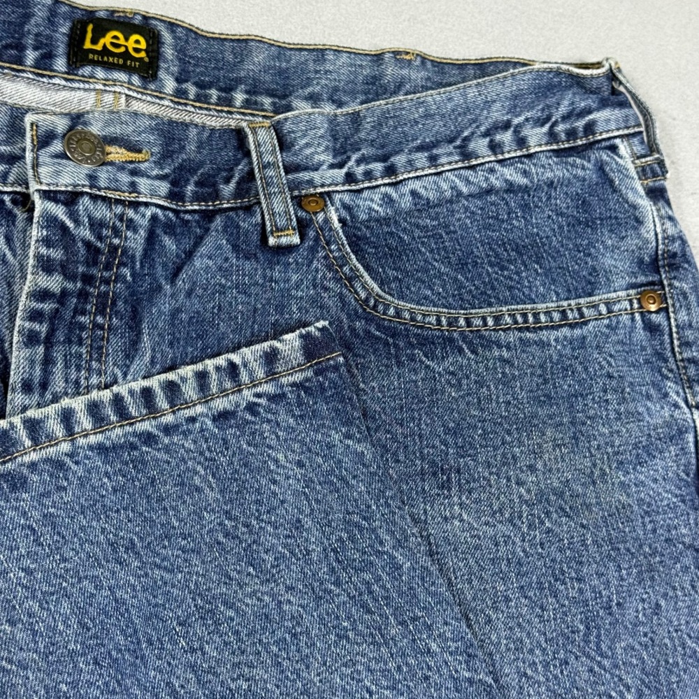 Lee Relaxed Fit Jeans Mens 40x30 Medium Wash Blue Cotton Denim Pants